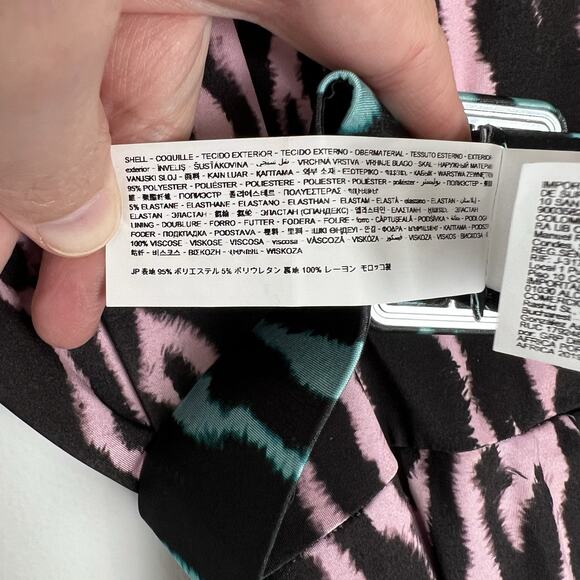 Desigual X Maria Escote Women’s Size Large Zebra Slim Short Dress Multicolor - Picture 9 of 16